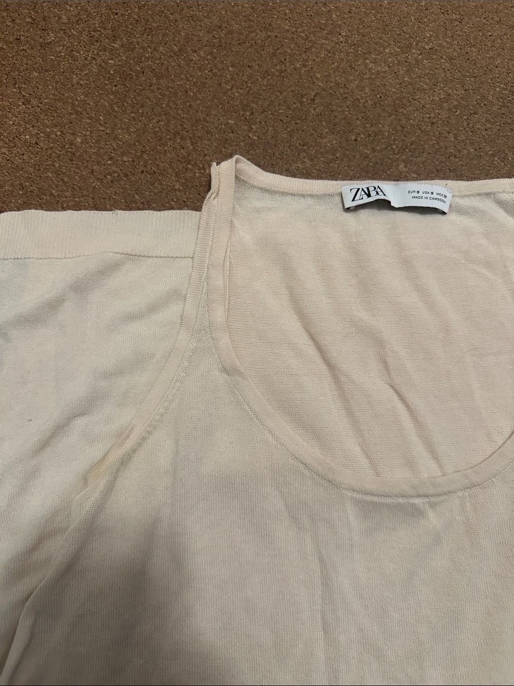 Zara Cream Scoop Neck Tank Top